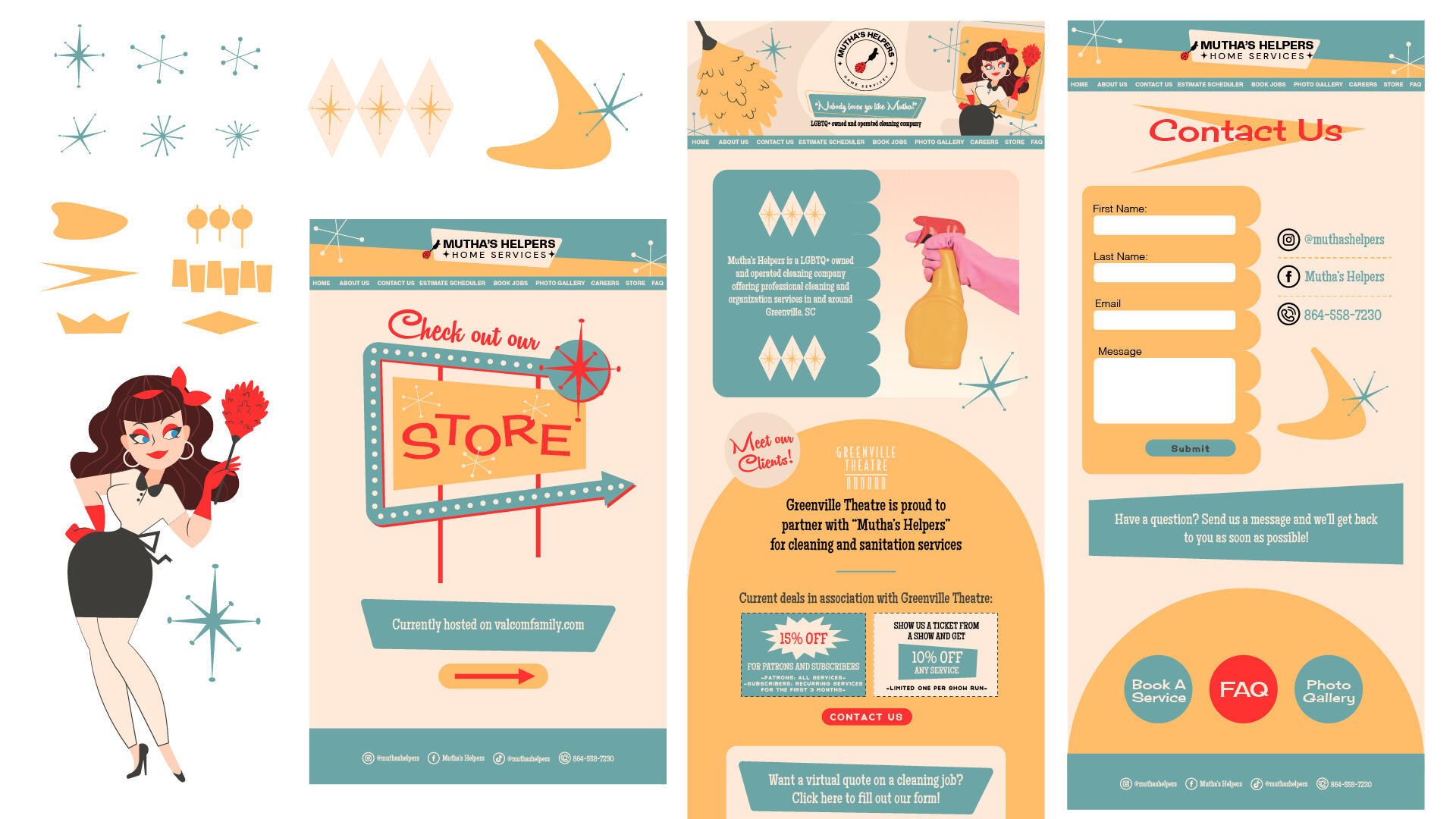 Mutha&#39;s Helpers Website, Icons, and Character Logo