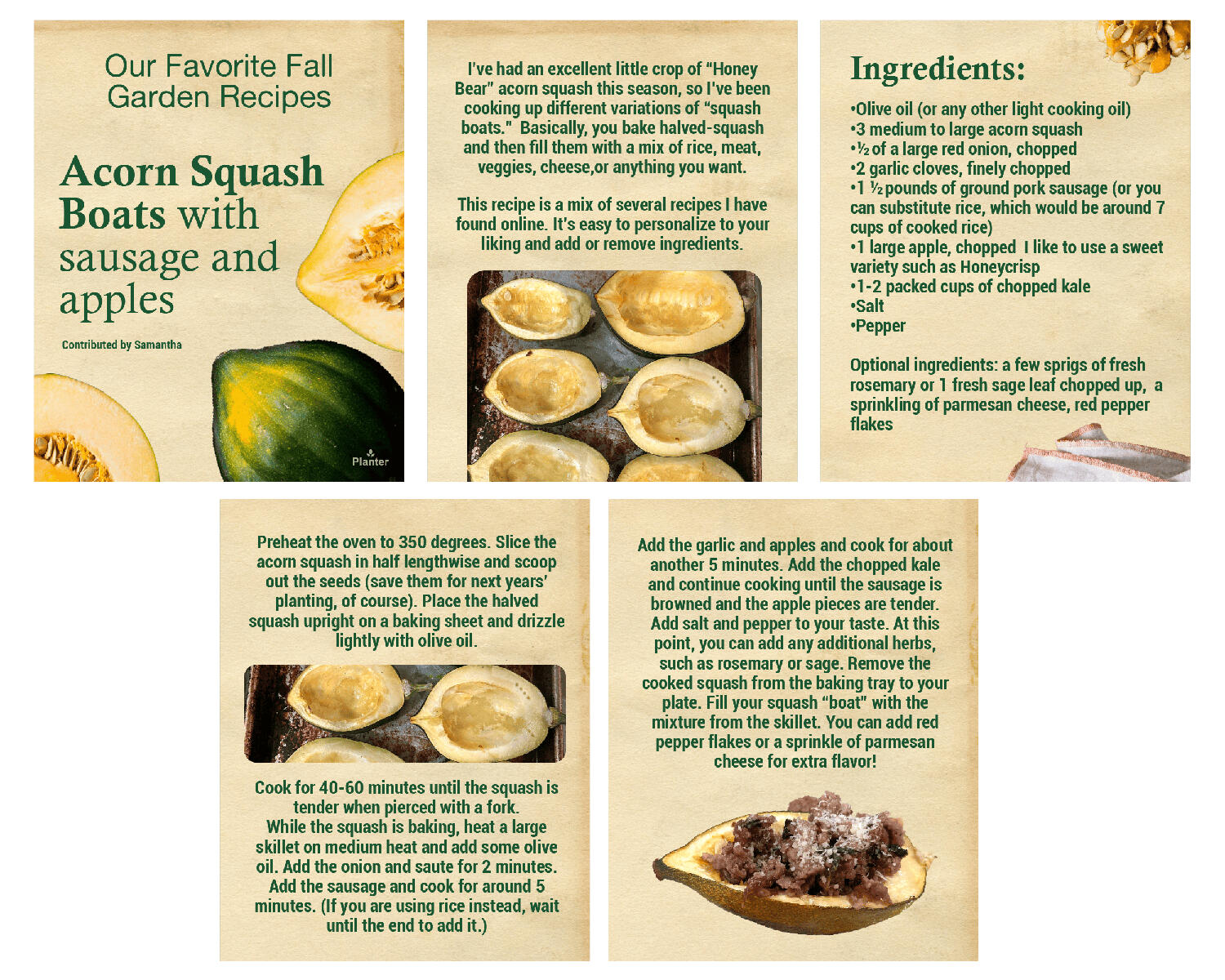 Acorn Squash Recipe Social Media Post for Planter